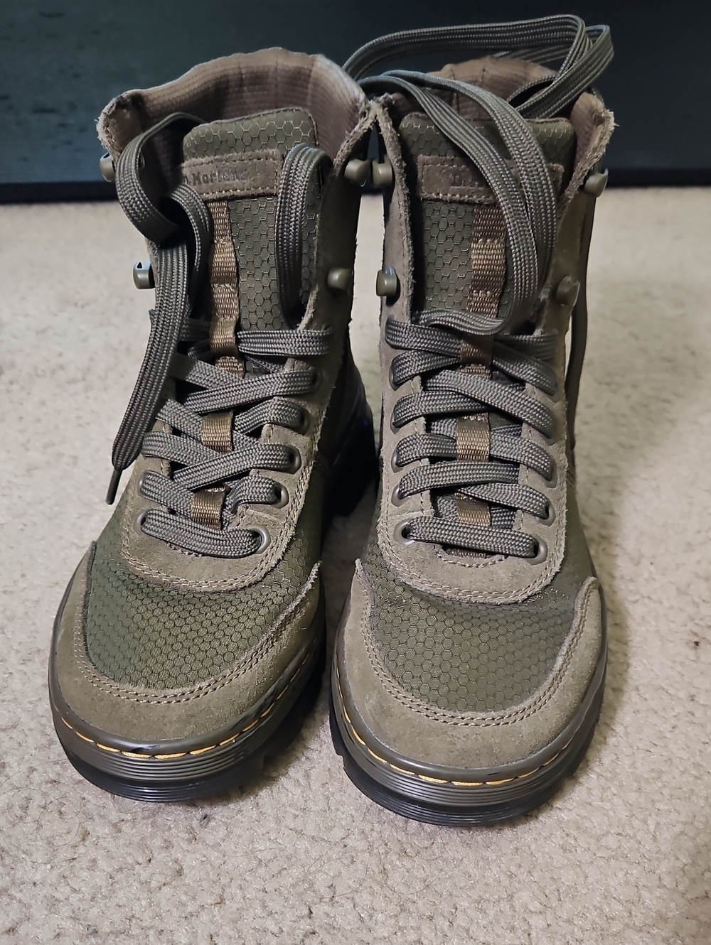 Dr. Martens Olive Green Lace-Up Boots
